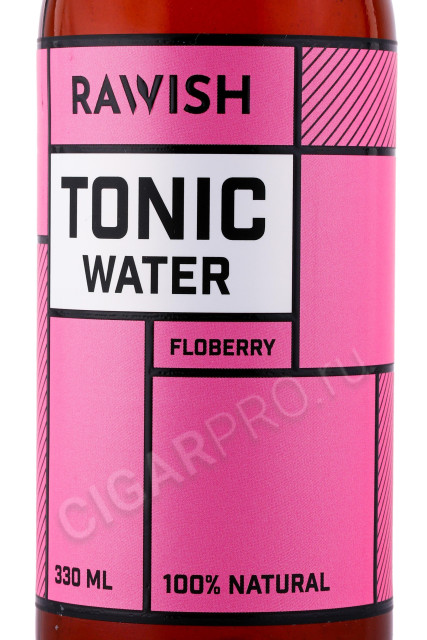 этикетка тоник rawish water flowberry 0.33л