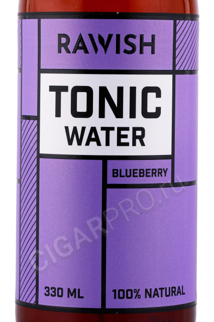 этикетка тоник rawish water tonic blueberrles 0.33л