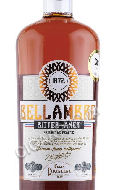 этикетка ликер bigallet bellambre bitter amer 0.7л