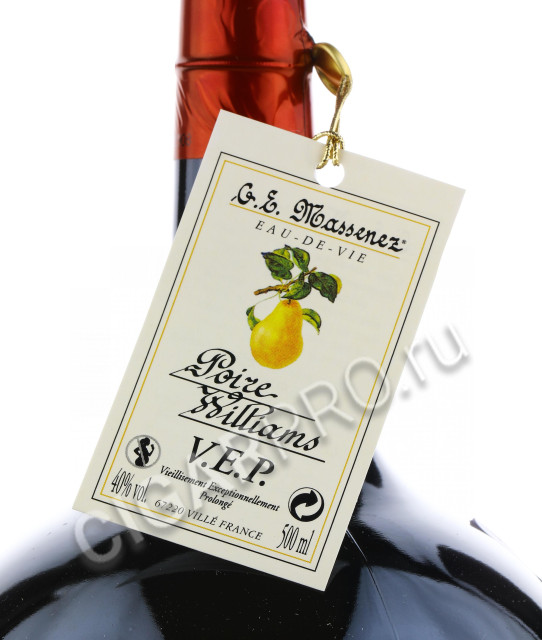 этикетка massenez eau de vie poire williams 0.5 l