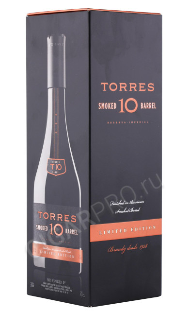 подарочная упаковка бренди torres 10 smoked barrel 0.7л