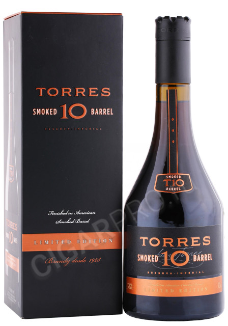 бренди torres 10 smoked barrel 0.7л в подарочной упаковке