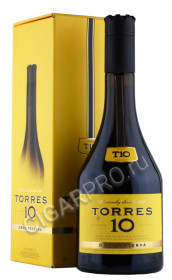 бренди torres 10 years 0.7л в подарочной упаковке
