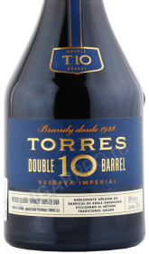 этикетка бренди torres 10 double barrel 0.7л