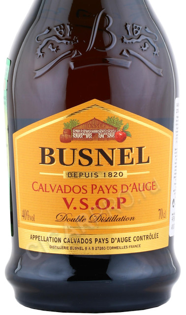 этикетка кальвадос busnel pays d auge vielle reserve vsop 0.7л