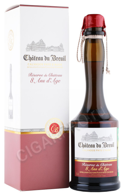 кальвадос chateau du breuil reserve du chateau 8 ans 0.7л в подарочной упаковке