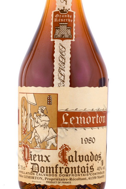 этикетка кальвадос calvados lemorton vintage 1980 0.7л