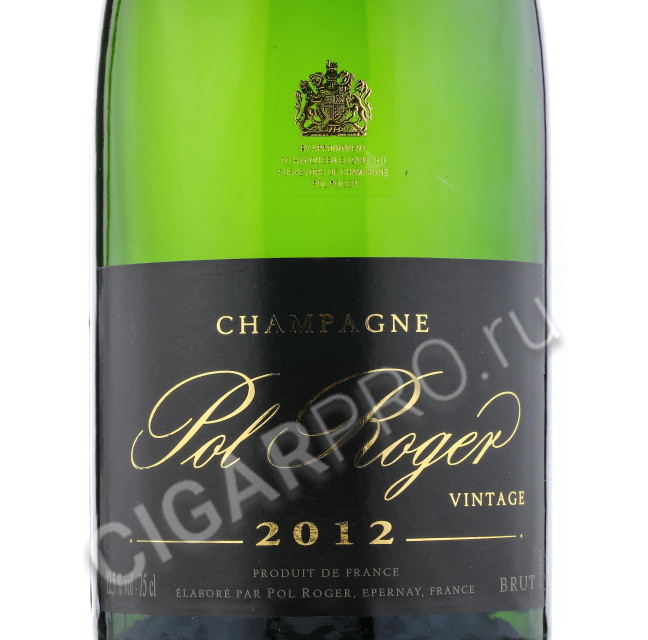 этикетка pol roger brut vintage 2012