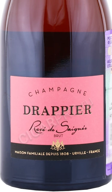 Этикетка Шампанское Розе Драпье 0.375л