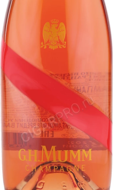 Этикетка Шампанское ДжГ Мумм Гранд Кордон Розе 0.75л