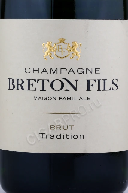 Этикетка Шампанское Бретон Фис Традисьон Брют 0.375л