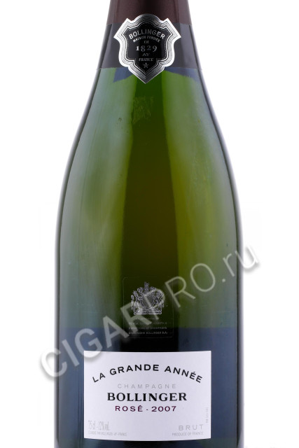 этикетка bollinger la grande annee rose brut 0.75л