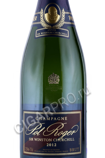 этикетка французское шампанское pol roger cuvee sir winston churchill 2012 0.75л