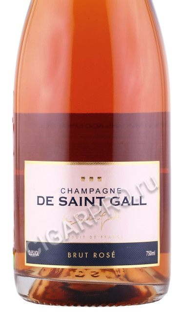 этикетка шампанское de saint gall brut rose 0.75л