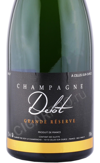 этикетка шампанское delot brut grande reserve 1.5л