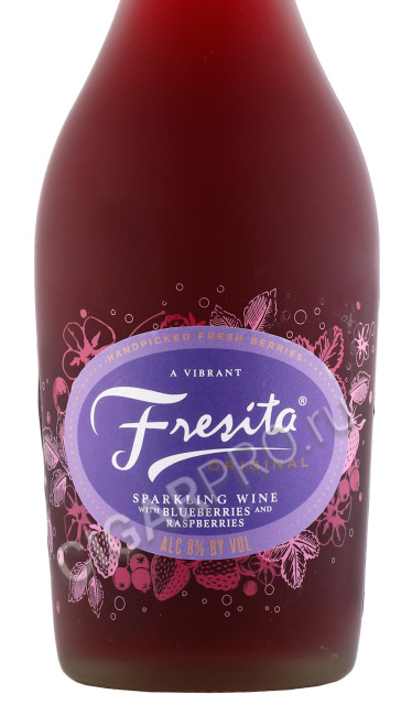 этикетка игристое вино fresita blueberry & raspberry 0.75л