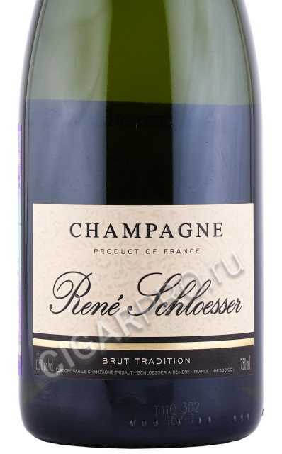 этикетка шампанское rene schloesser brut tradition 0.75л