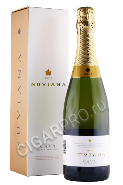вино игристое nuviana brut cava 0.75л в подарочной упаковке