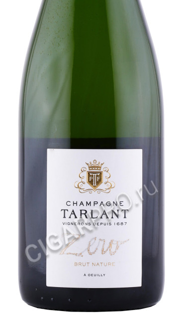 этикетка шампанское champagne tarlant zero brut nature 0.75л