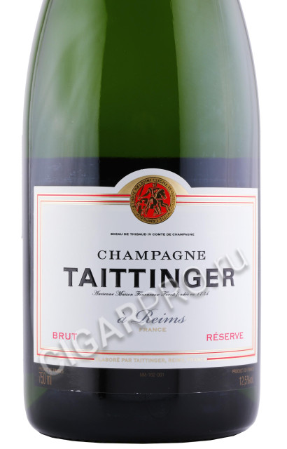 этикетка шампанское taittinger brut reserve 0.75л