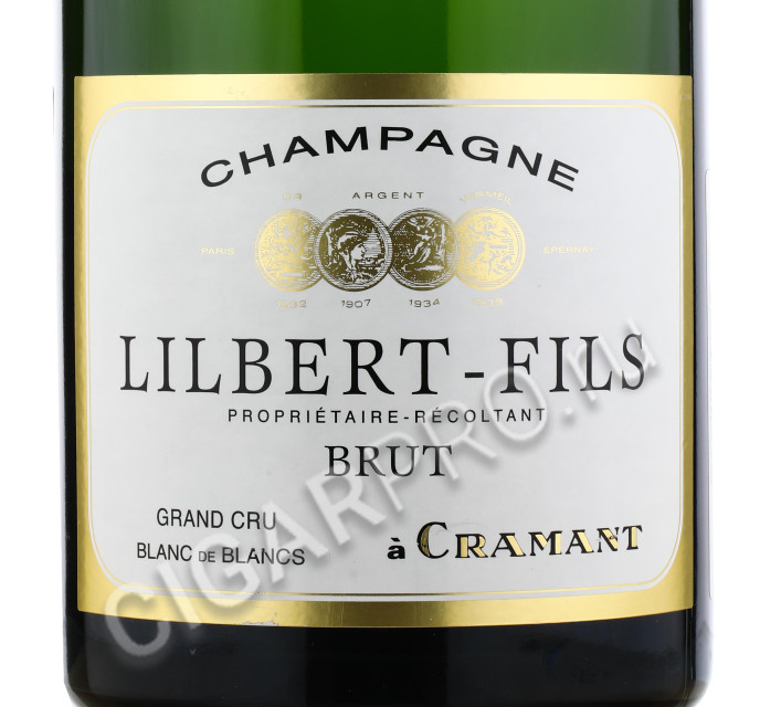 этикетка lilbert-fils brut blanc de blancs grand cru 1.5 l