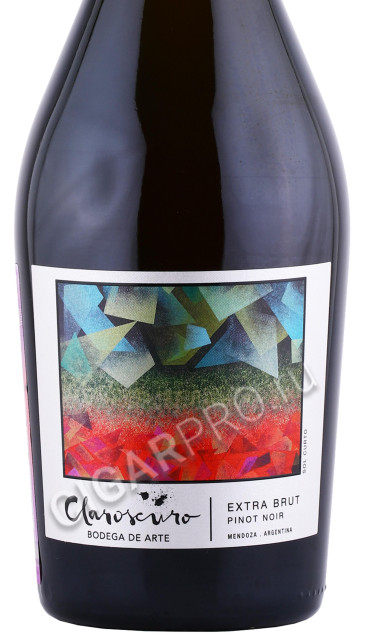 этикетка игристое вино claroscuro extra brut pinot noir 0.75л