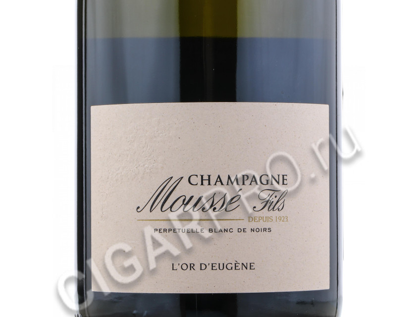 этикетка mousse fils champagne l or d eugene