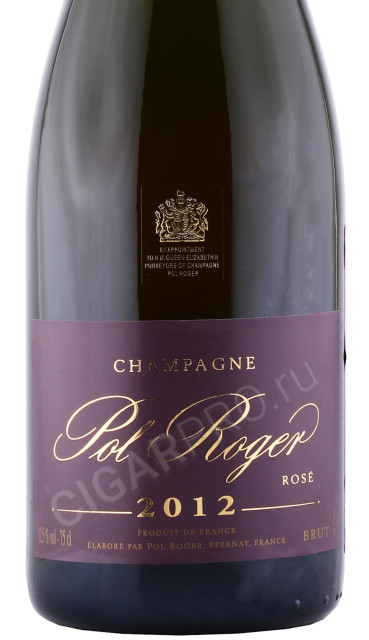 этикетка шампанское pol roger brut rose 2012г 0.75л