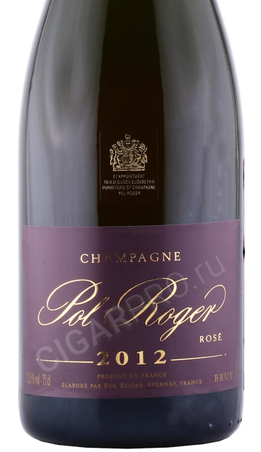 этикетка шампанское pol roger brut rose 2012г 0.75л
