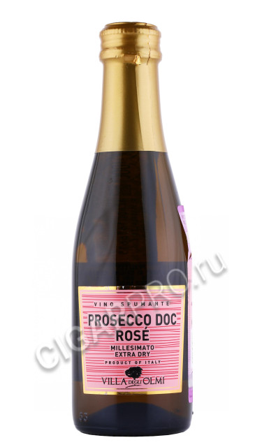 игристое вино villa degli olmi prosecco rose extra dry 0.2л