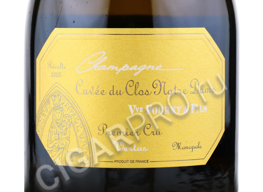 этикетка veuve fourny cuvee du clos notre dame premier cru 2009