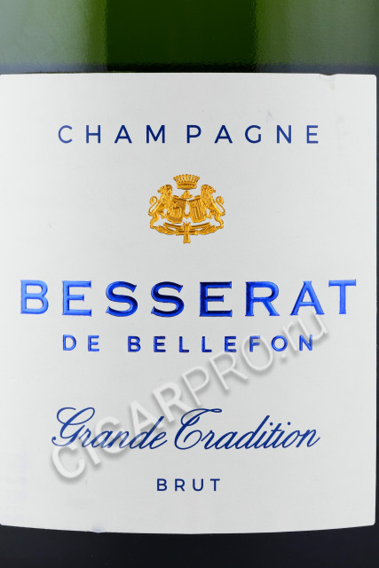 этикетка шампанское besserat de bellefon grande tradition brut 0.75л