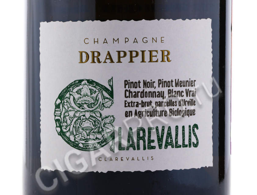 этикетка champagne drappier clarevallis