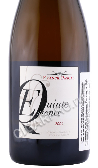 этикетка шампанское franck pascal quinte essence 0.75л