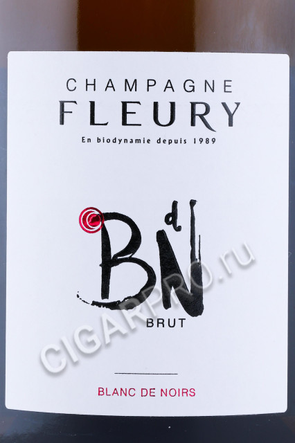 этикетка шампанское champagne fleury blanc de noirs 0.75л