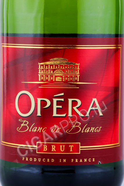 этикетка игристое вино opera blanc de blancs brut 0.75л