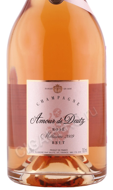 этикетка шампанское amour de deutz brut rose 0.75л