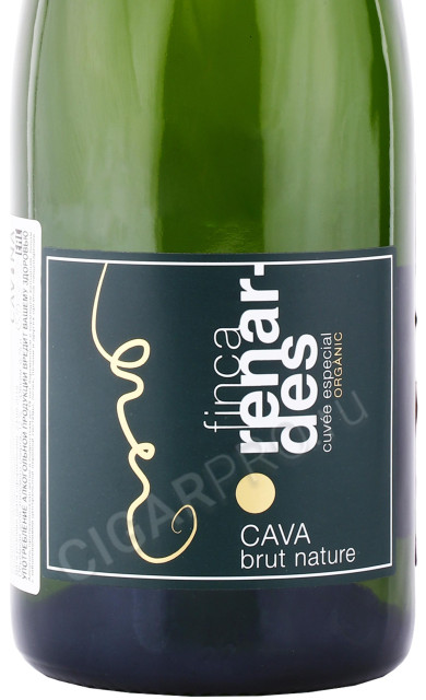 этикетка игристое вино bodega parato finca renardes cava brut nature ecologic 0.75л