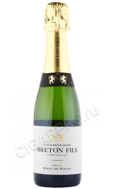 шампанское breton fils blanc de blancs brut 0.375л