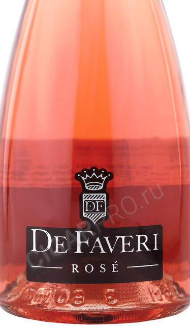 этикетка вино игристое de faveri spumante rose extra dry 0.75л