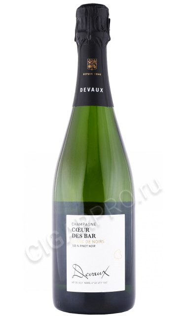 шампанское devaux coeur des bar blanc de noirs brut 0.75л