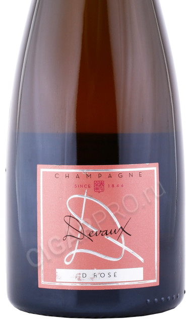 этикетка шампанское devaux d rose brut aged 5 years 0.75л