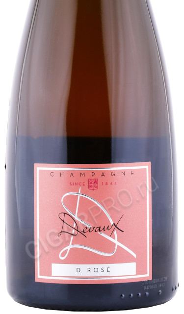 этикетка шампанское devaux d rose brut aged 5 years 0.75л