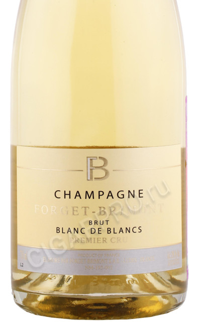 этикетка шампанское forget brimont brut blanc de blancs premier cru 0.75л