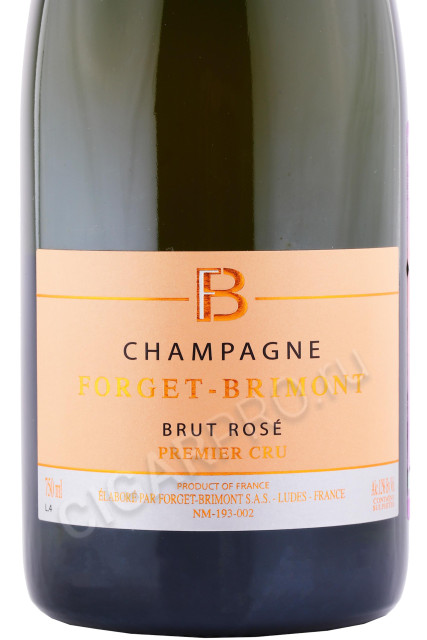 этикетка шампанское forget brimont brut rose premier cru 0.75л