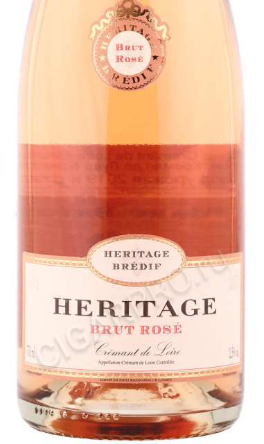 этикетка игристое вино heritage cremant de loire brut rose 0.75л