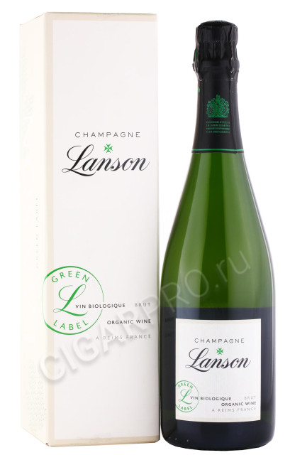 шампанское lanson green label organic brut 0.75л в подарочной упаковке