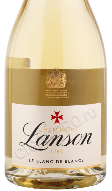 этикетка шампанское lanson le blanc de blancs brut 0.75л