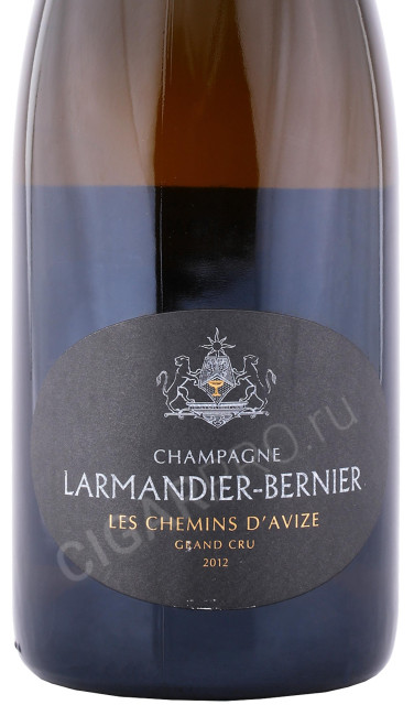 этикетка шампанское larmandier bernier les chemins d avize 0.75л