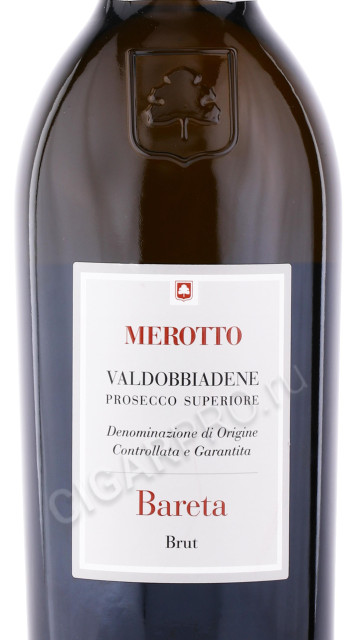 этикетка игристое вино merotto bareta valdobbiadene prosecco superiore brut bareta 0.75л